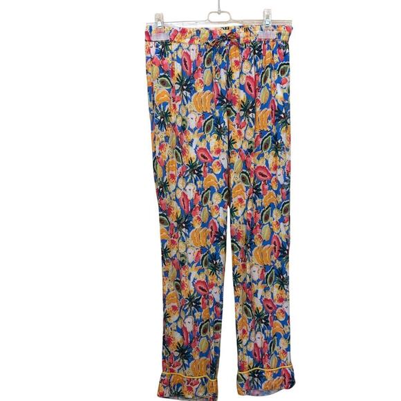 Farm Rio Fruity Medley printed pajama pants, small, colorful, whimsical, silky - Picture 1 of 5